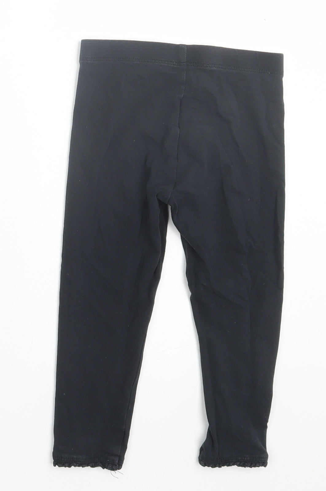 Mothercare Girls Black  Cotton Capri Leggings Size 18-24 Months  Pullover
