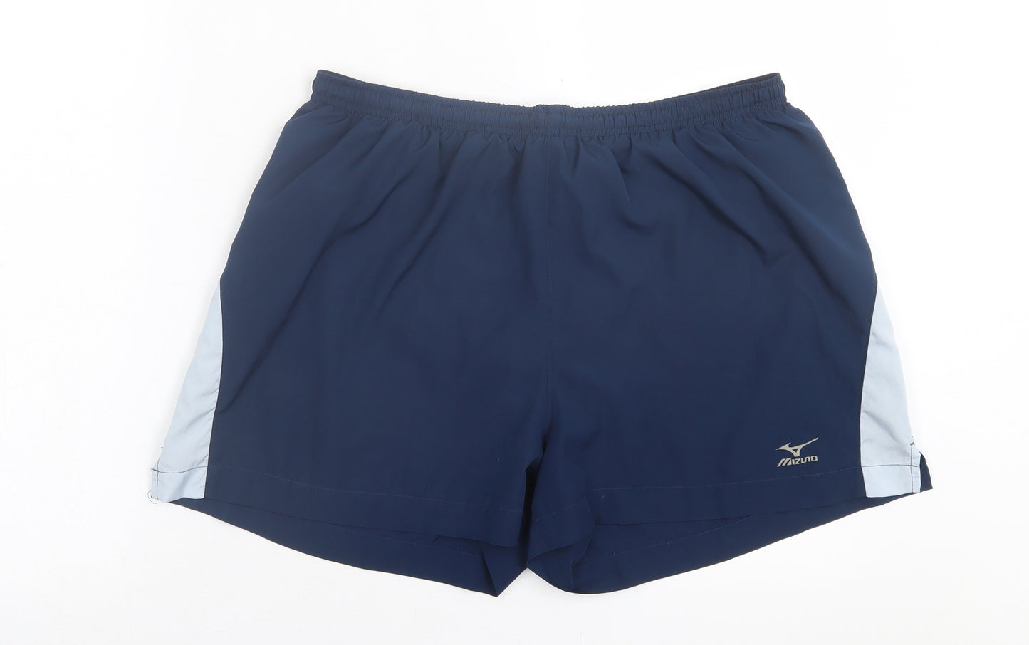 Mizuno Womens Blue  Polyester Sweat Shorts Size XL L3 in Regular Tie