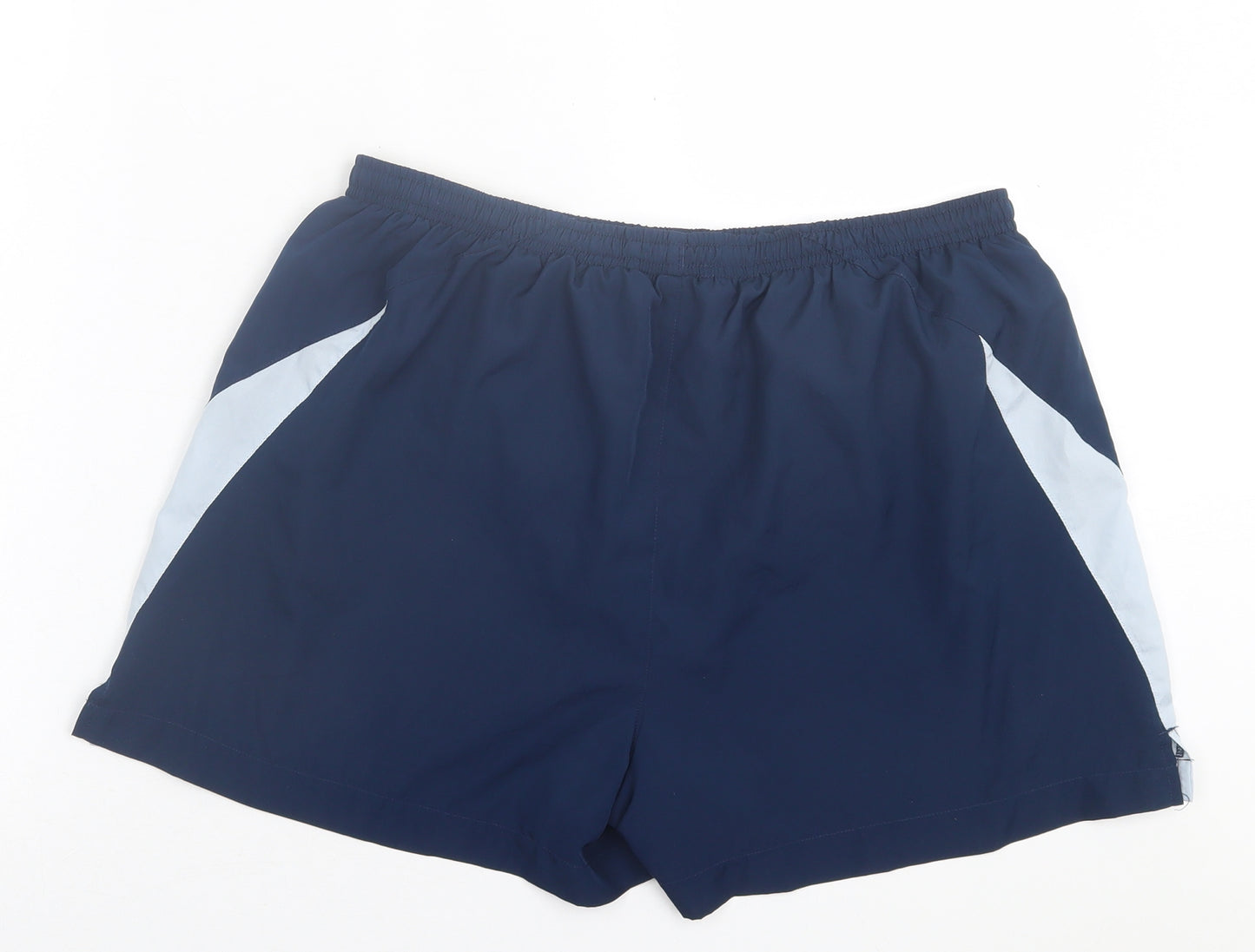 Mizuno Womens Blue  Polyester Sweat Shorts Size XL L3 in Regular Tie