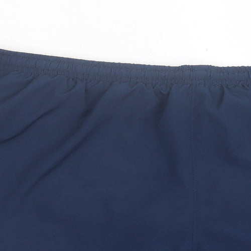 Mizuno Womens Blue  Polyester Sweat Shorts Size XL L3 in Regular Tie