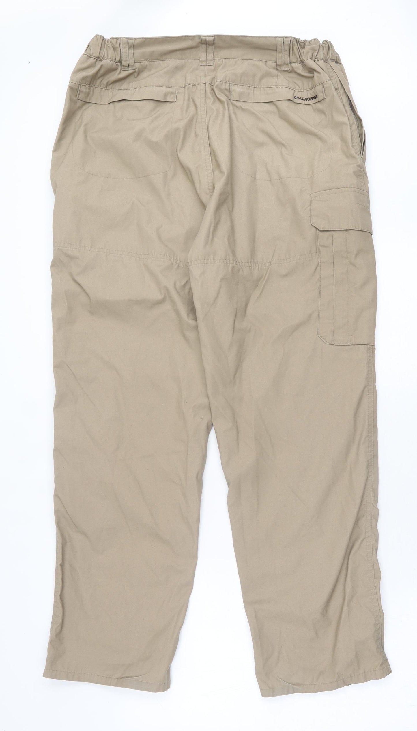Craghoppers Mens Beige  Polyester Cargo Trousers Size 36 in L30 in Regular Button
