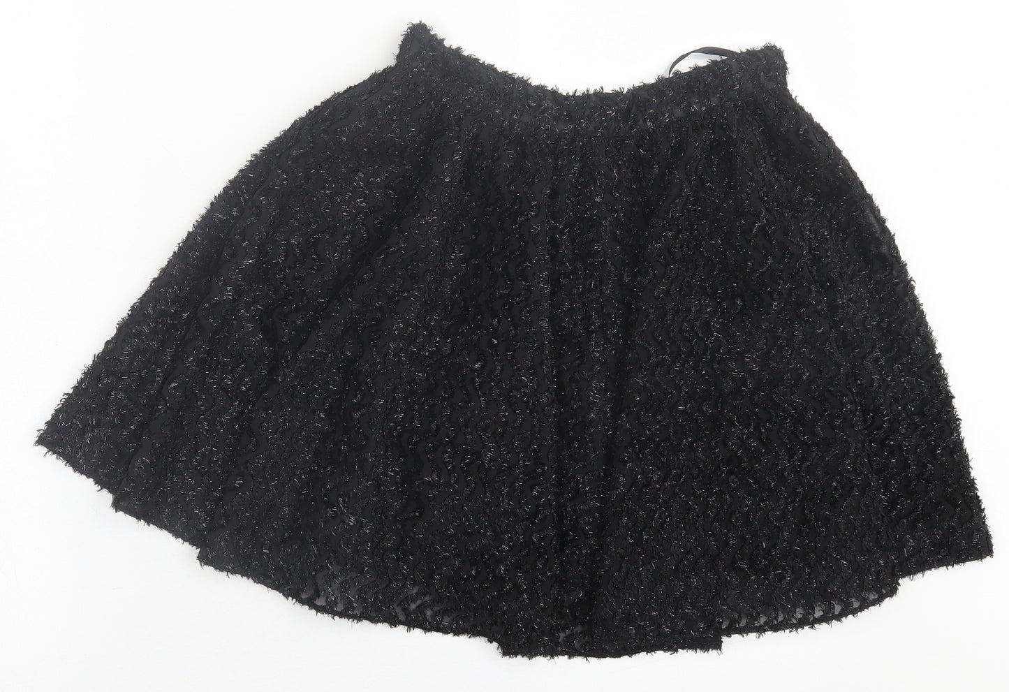 River Island Womens Black  Polyester Skater Skirt Size 8