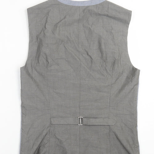 NEXT Mens Blue  Cotton Jacket Suit Waistcoat Size 38
