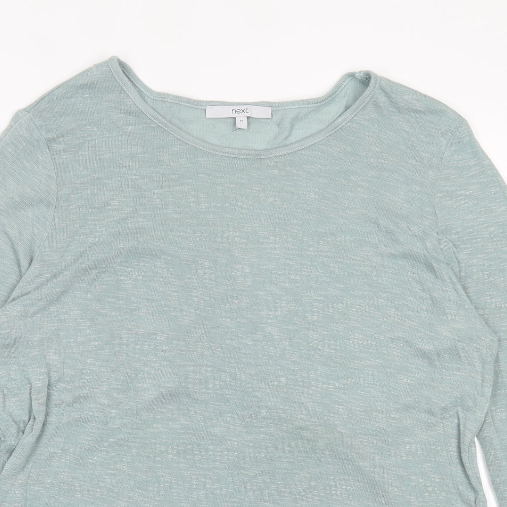 NEXT Womens Green Crew Neck  Viscose Pullover Jumper Size 18