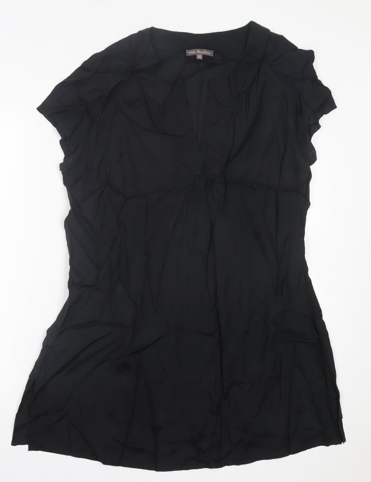 Marks and Spencer Womens Black  Viscose A-Line  Size 18  V-Neck Pullover