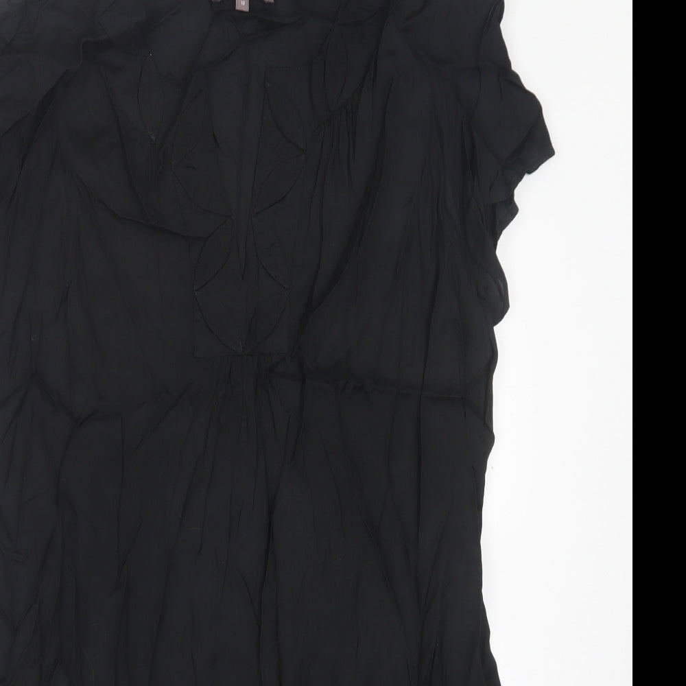 Marks and Spencer Womens Black  Viscose A-Line  Size 18  V-Neck Pullover