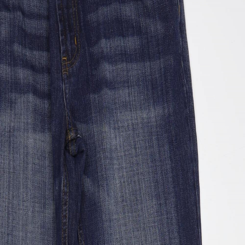 Cherokee Mens Blue  Cotton Bootcut Jeans Size 34 in L34 in Regular Button