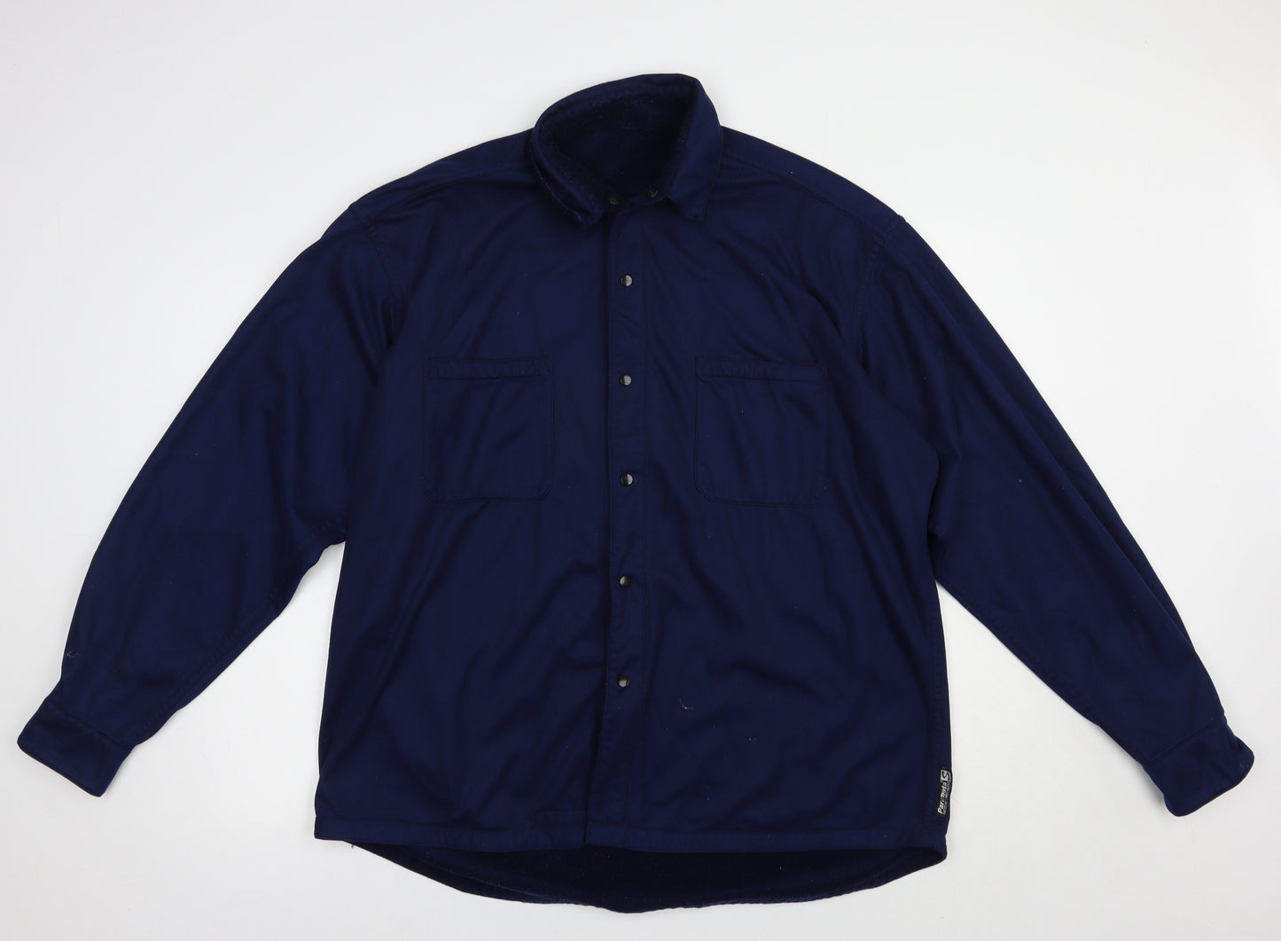 Parameta Mens Blue  Polyester  Button-Up Size XL Collared Snap