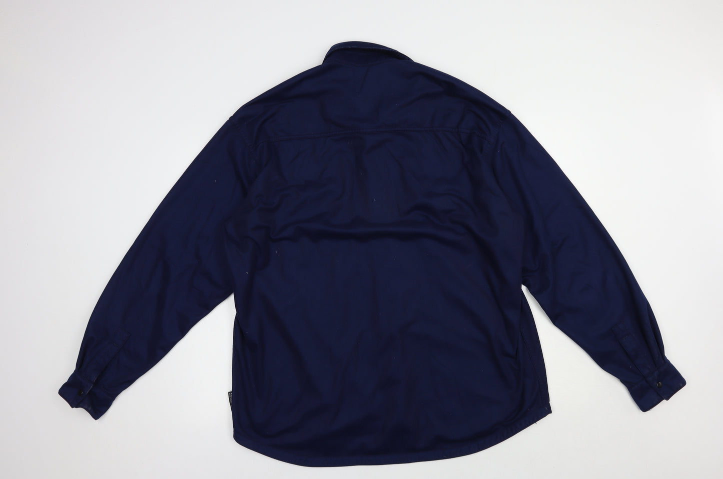 Parameta Mens Blue  Polyester  Button-Up Size XL Collared Snap