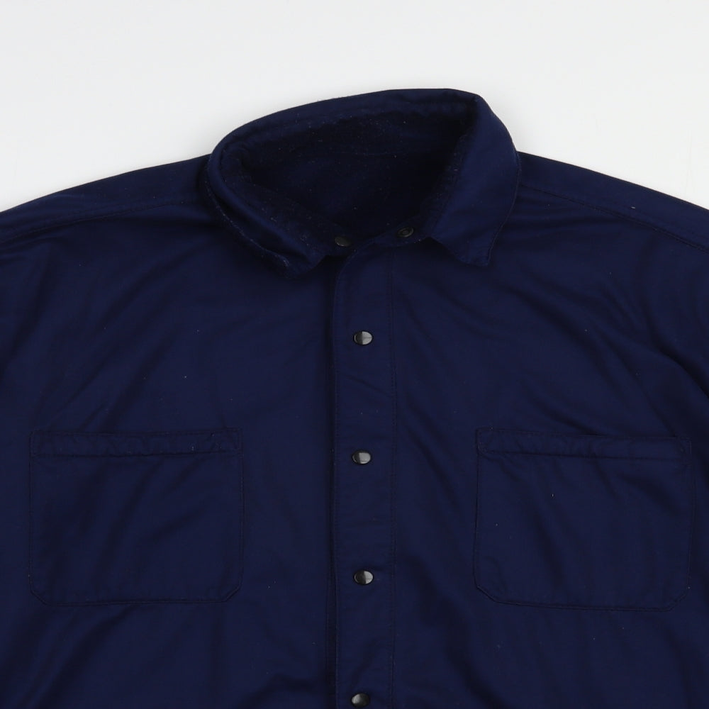 Parameta Mens Blue  Polyester  Button-Up Size XL Collared Snap