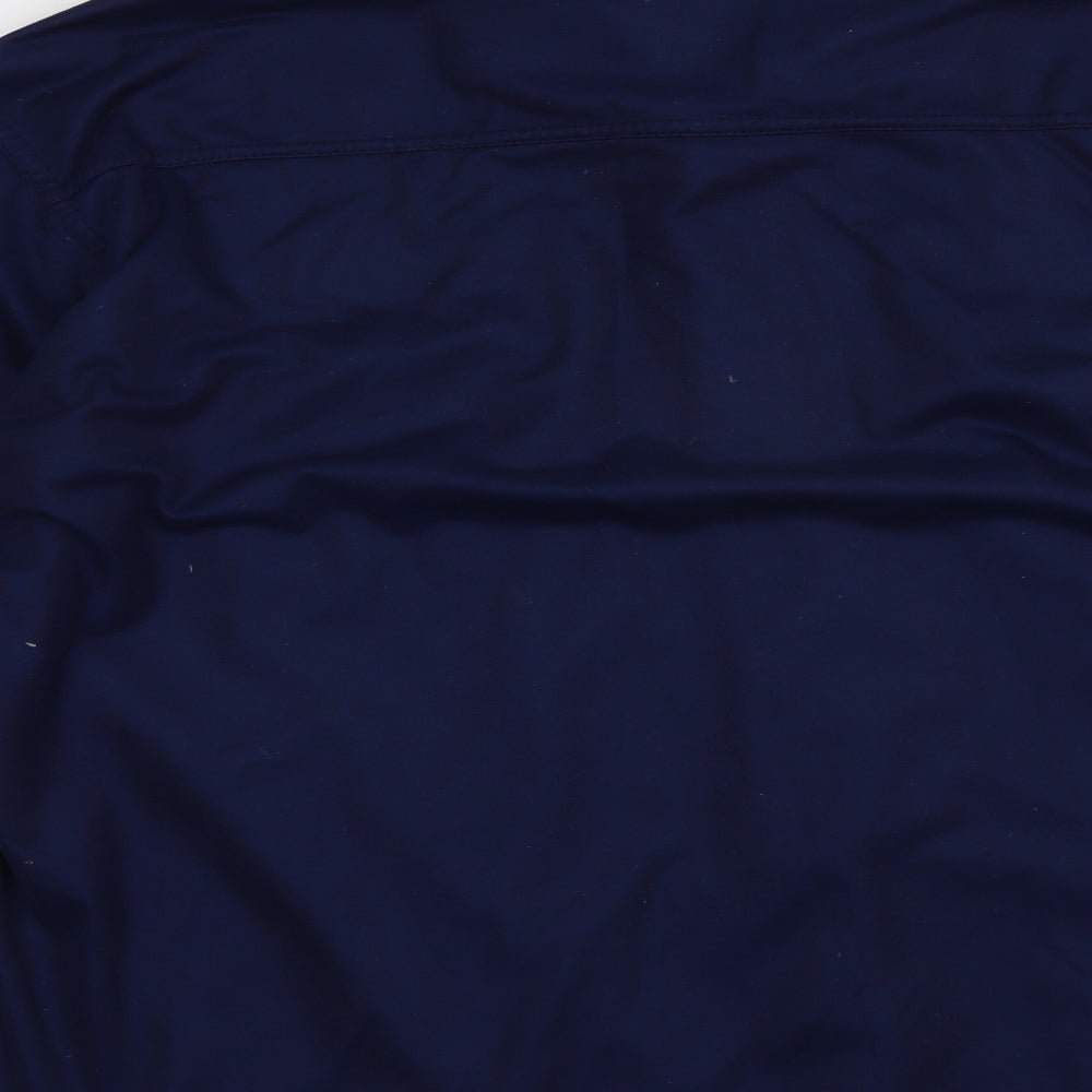 Parameta Mens Blue  Polyester  Button-Up Size XL Collared Snap