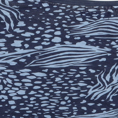 Studio Girls Blue Animal Print Cotton Cropped T-Shirt Size 12-13 Years Crew Neck Pullover