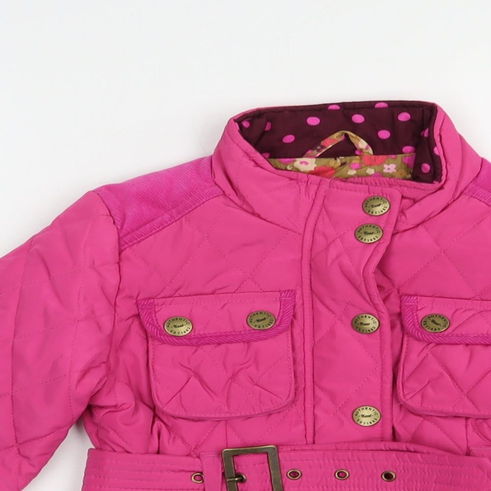 NEXT Girls Pink   Quilted Jacket Size 5-6 Years  Zip