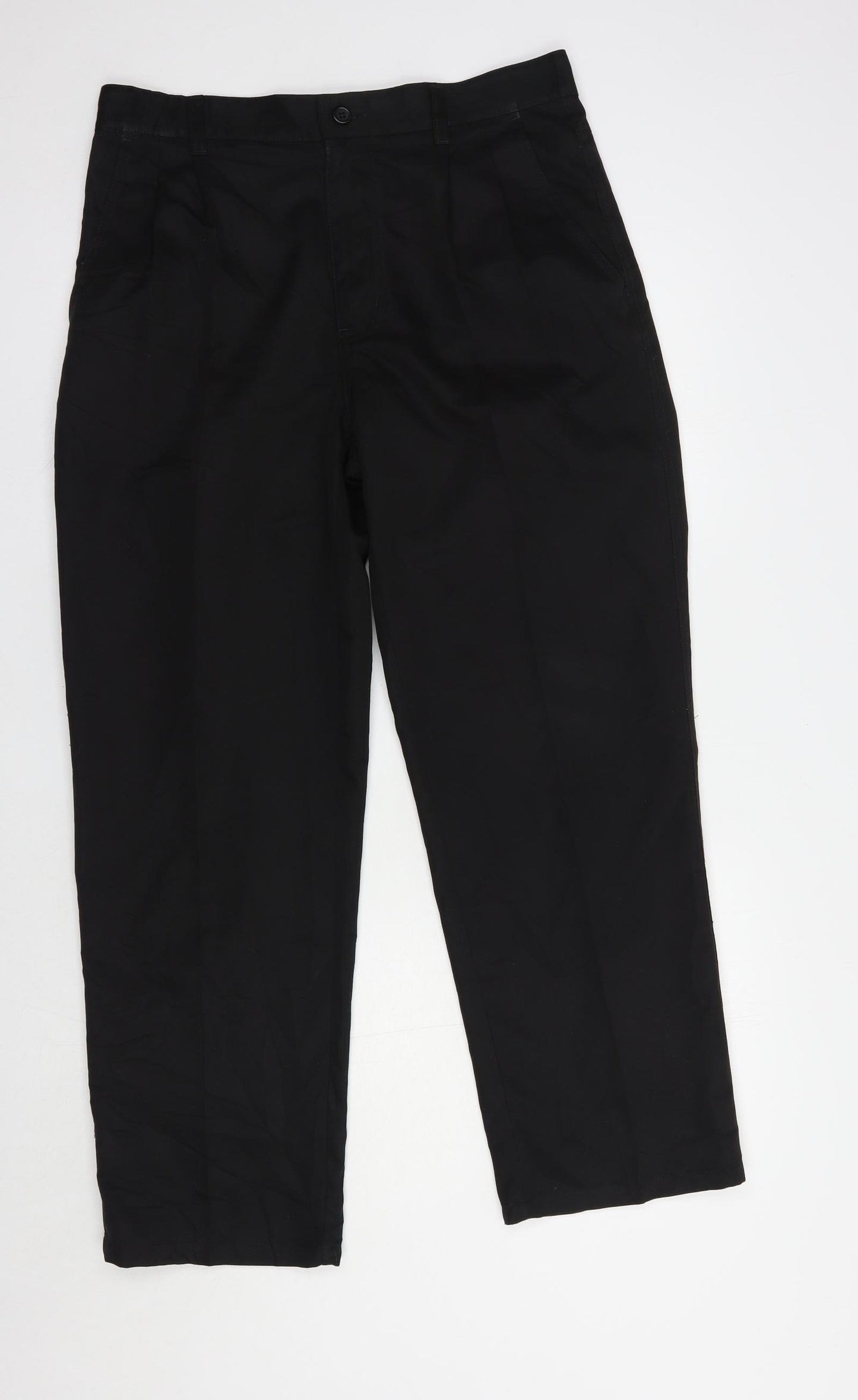 Dunlop Mens Black  Polyester Trousers  Size 32 in L29 in Regular Button