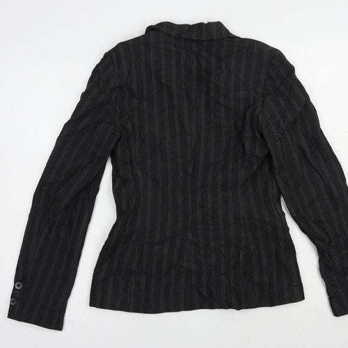 Slater Womens Grey Striped  Jacket Blazer Size 6  Button
