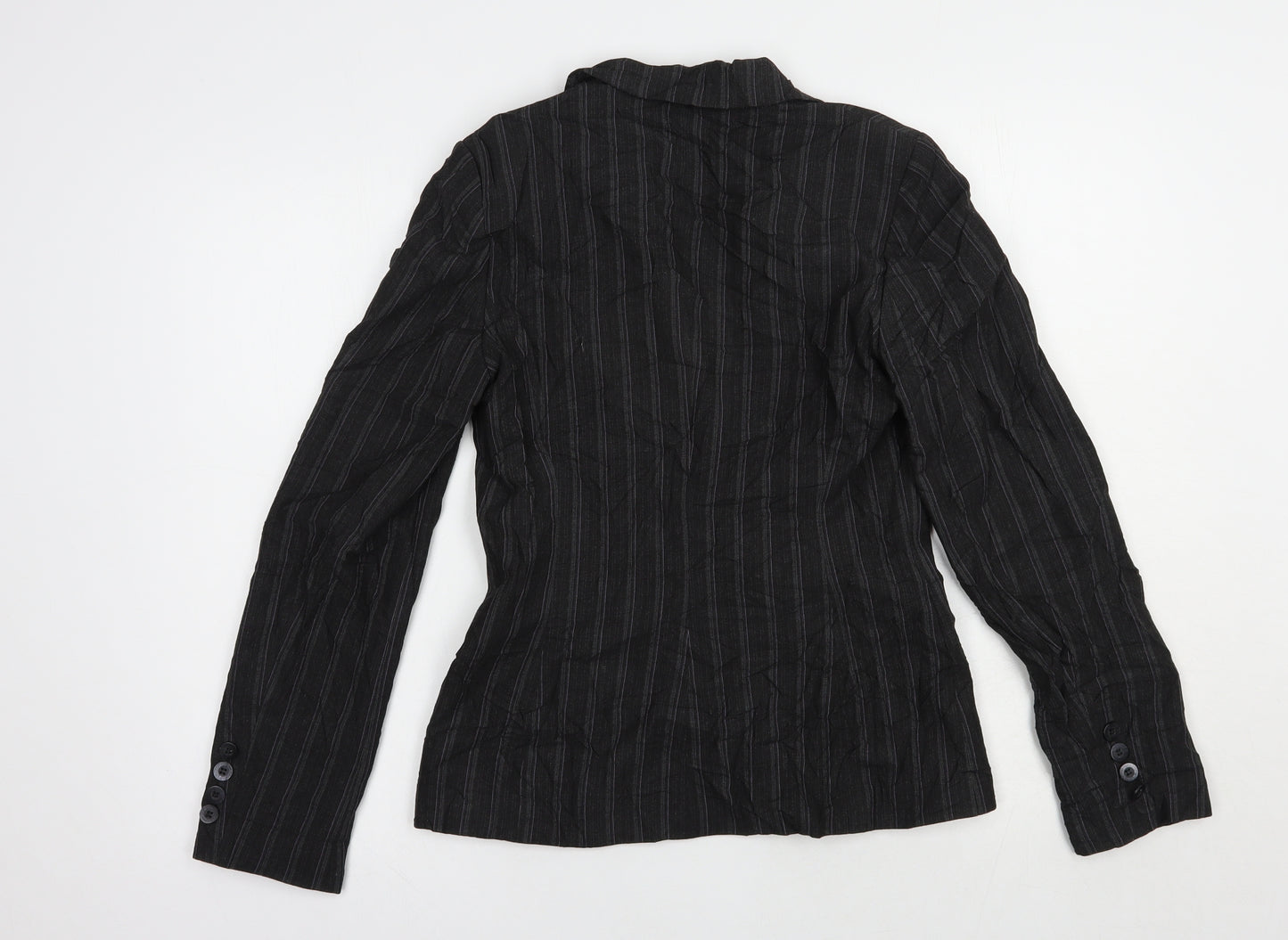 Slater Womens Grey Striped  Jacket Blazer Size 6  Button