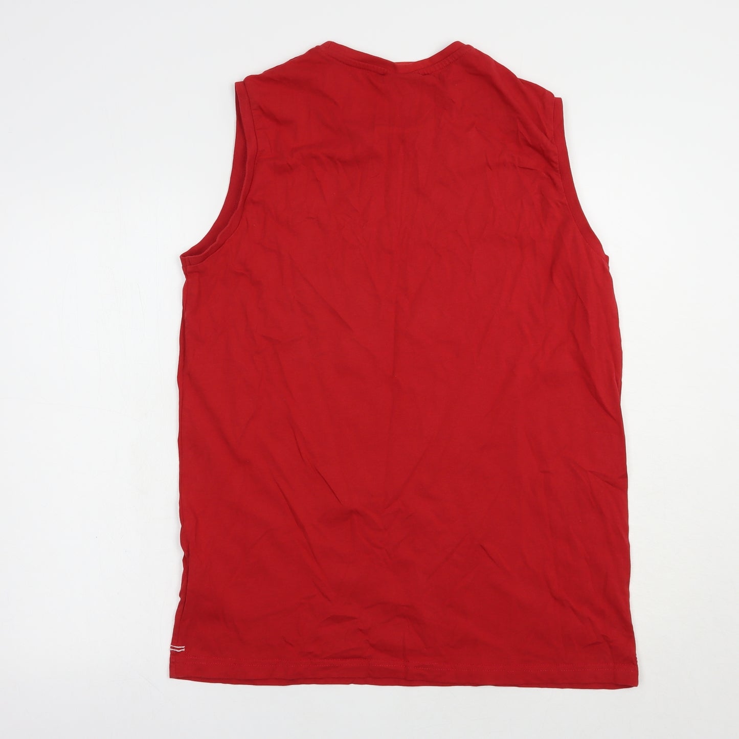Slazenger Mens Red  Cotton  T-Shirt Size L Crew Neck