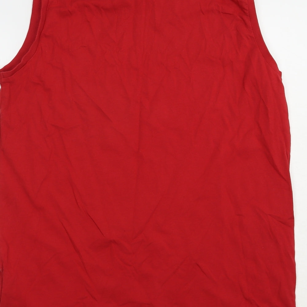 Slazenger Mens Red  Cotton  T-Shirt Size L Crew Neck