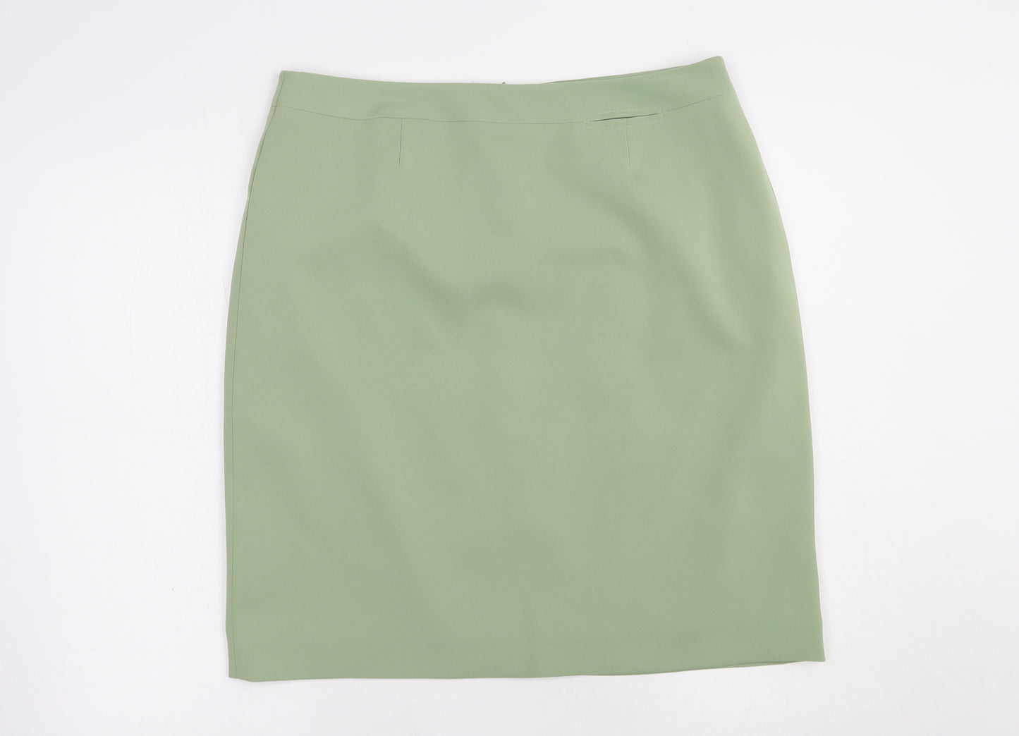 AMARANTO Womens Green  Polyester Straight & Pencil Skirt Size 16   Zip
