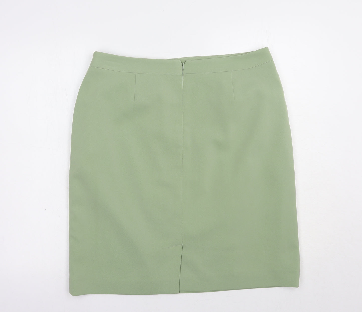 AMARANTO Womens Green  Polyester Straight & Pencil Skirt Size 16   Zip
