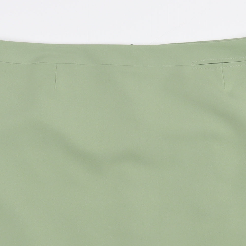 AMARANTO Womens Green  Polyester Straight & Pencil Skirt Size 16   Zip