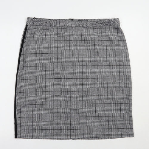 Ambria Womens Grey Plaid Polyester Straight & Pencil Skirt Size 20   Zip