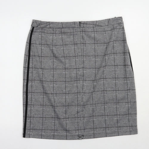 Ambria Womens Grey Plaid Polyester Straight & Pencil Skirt Size 20   Zip