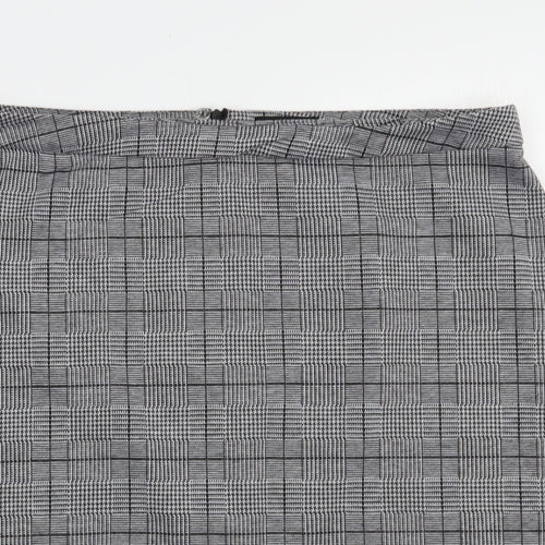 Ambria Womens Grey Plaid Polyester Straight & Pencil Skirt Size 20   Zip