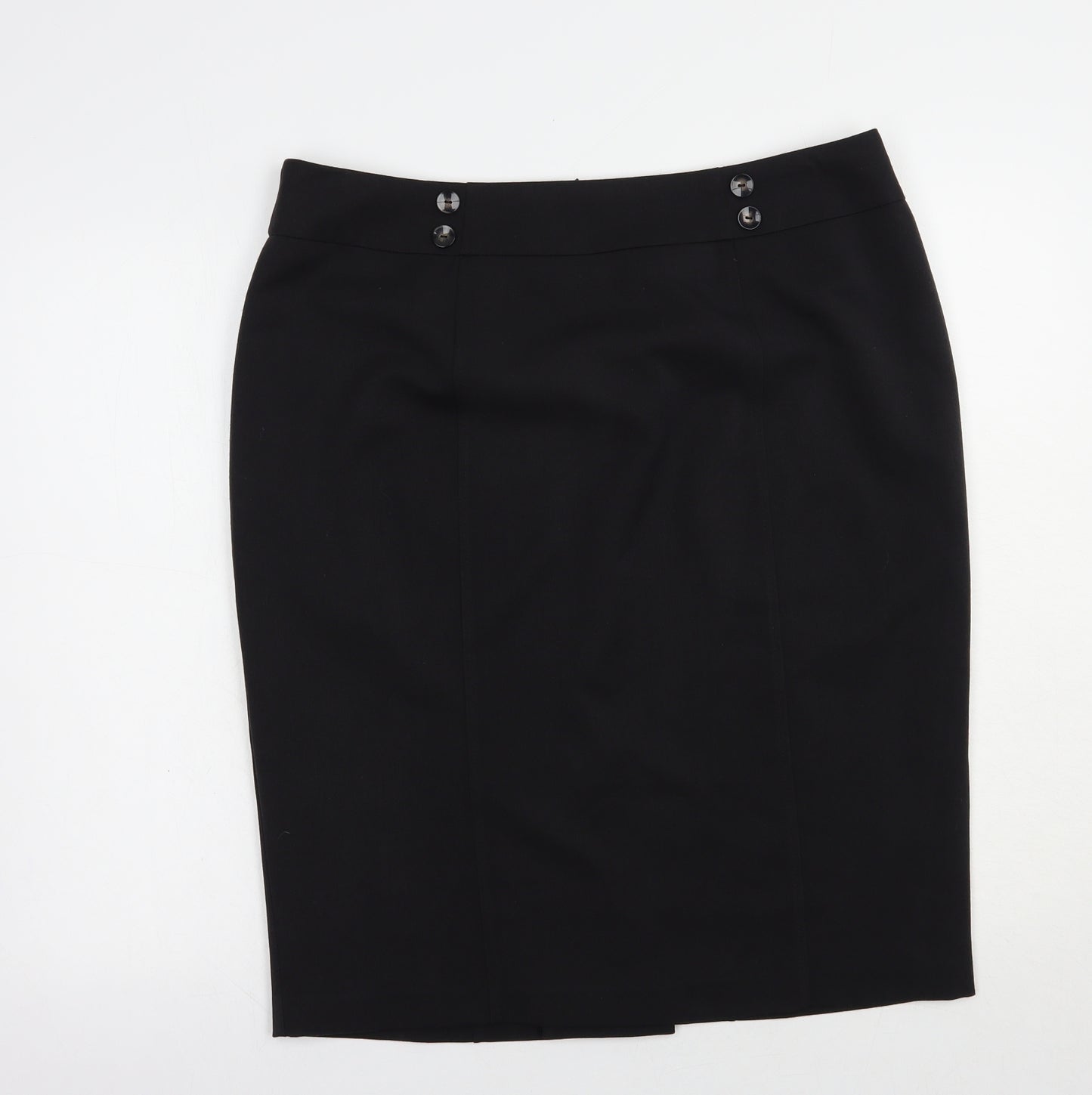 Bonmarché Womens Black  Polyester Straight & Pencil Skirt Size 16   Zip