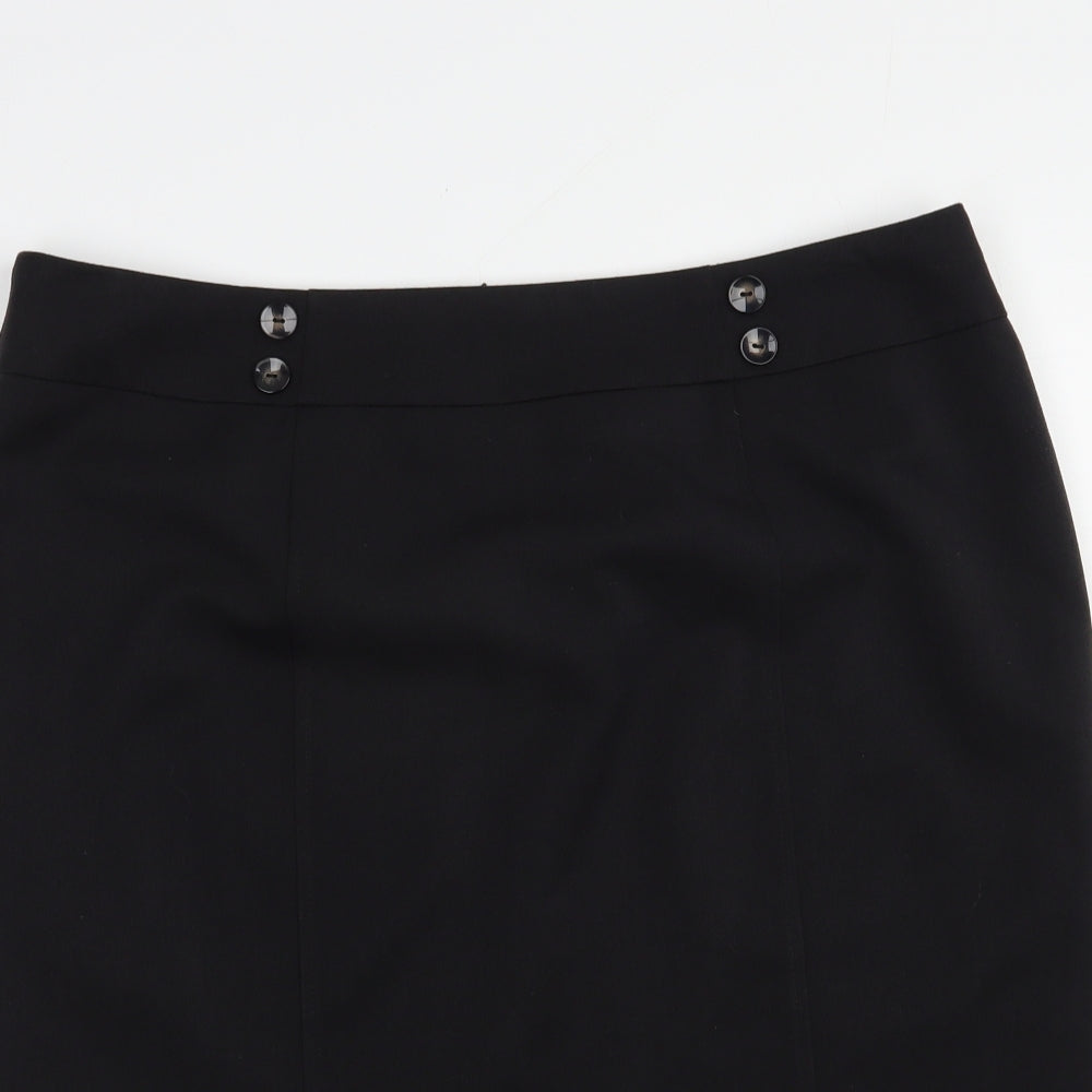 Bonmarché Womens Black  Polyester Straight & Pencil Skirt Size 16   Zip