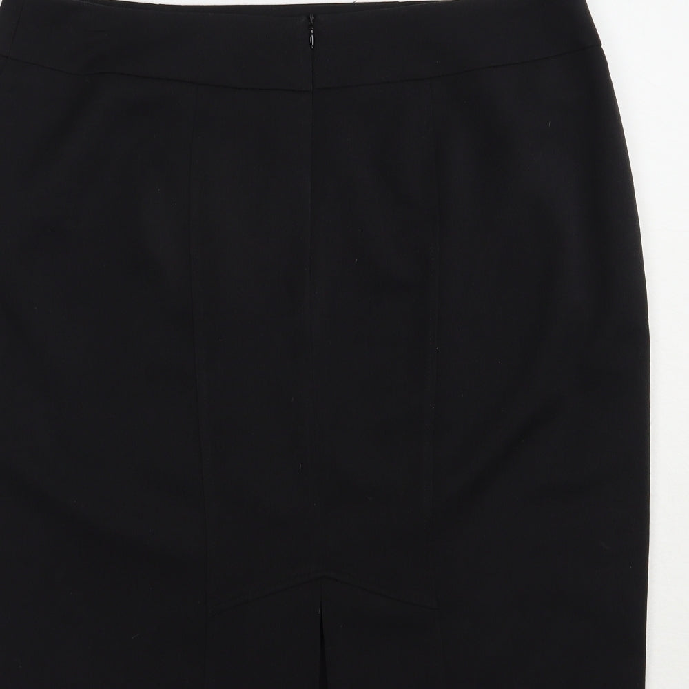 Bonmarché Womens Black  Polyester Straight & Pencil Skirt Size 16   Zip