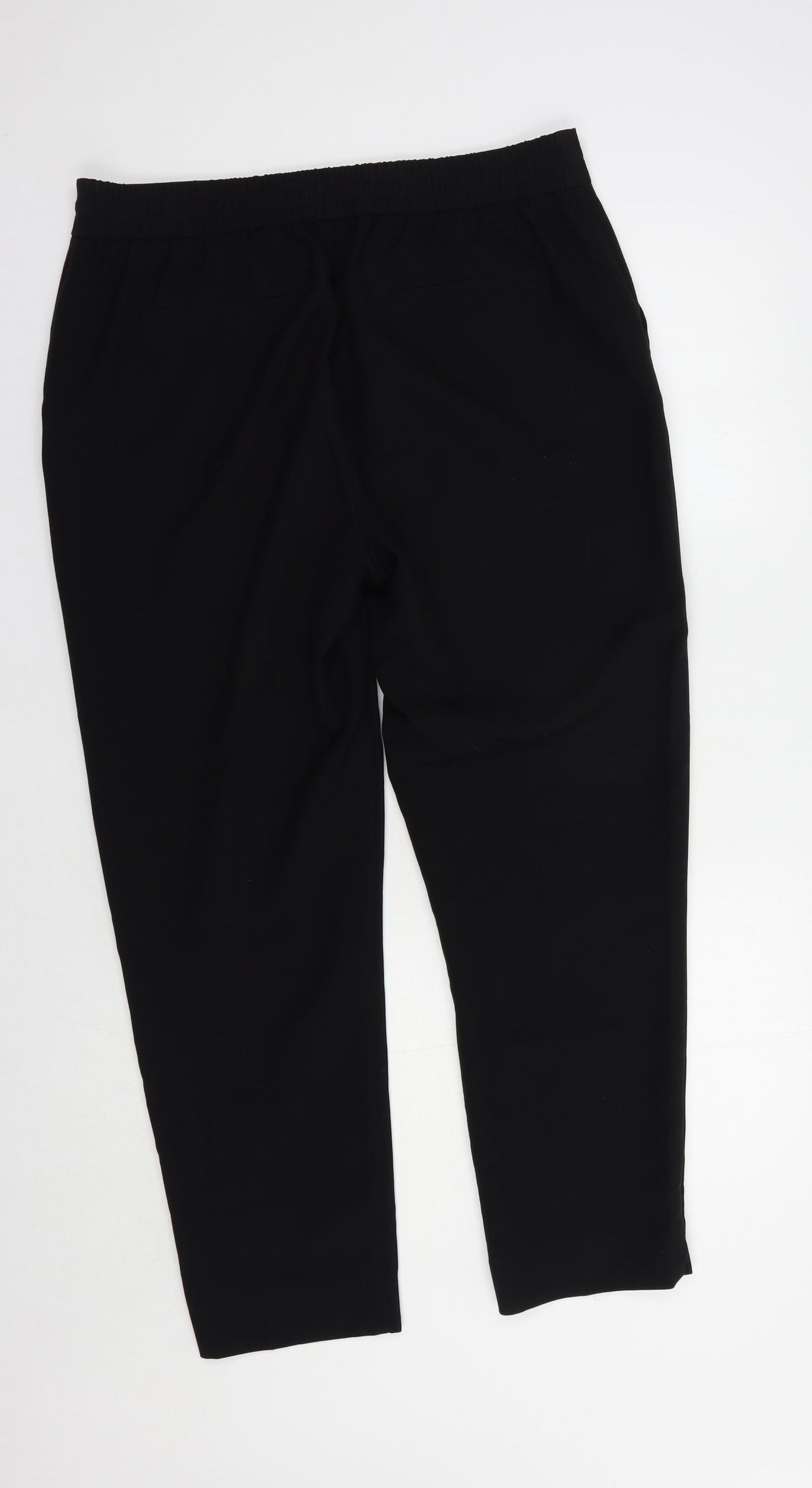 Debenhams Womens Black  Polyester Trousers  Size 14 L27 in Regular Drawstring