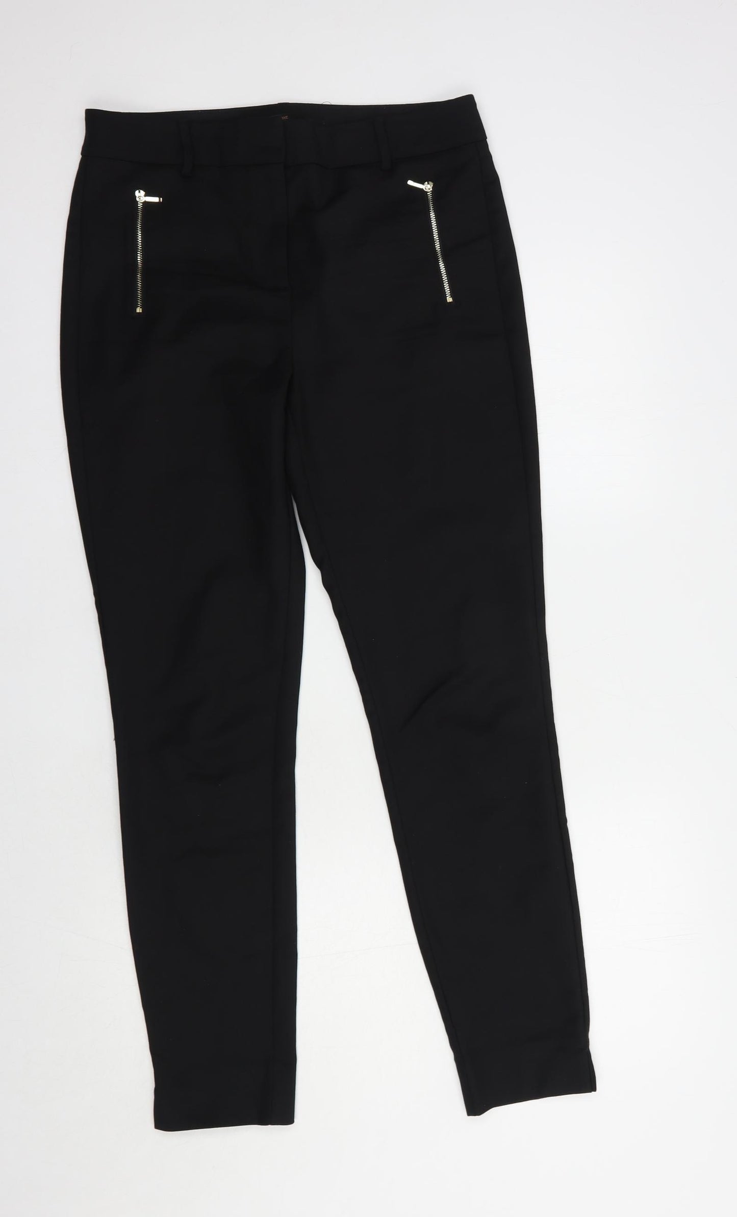 NEXT Womens Blue  Cotton Dress Pants Trousers Size 10 L29 in Regular Hook & Eye