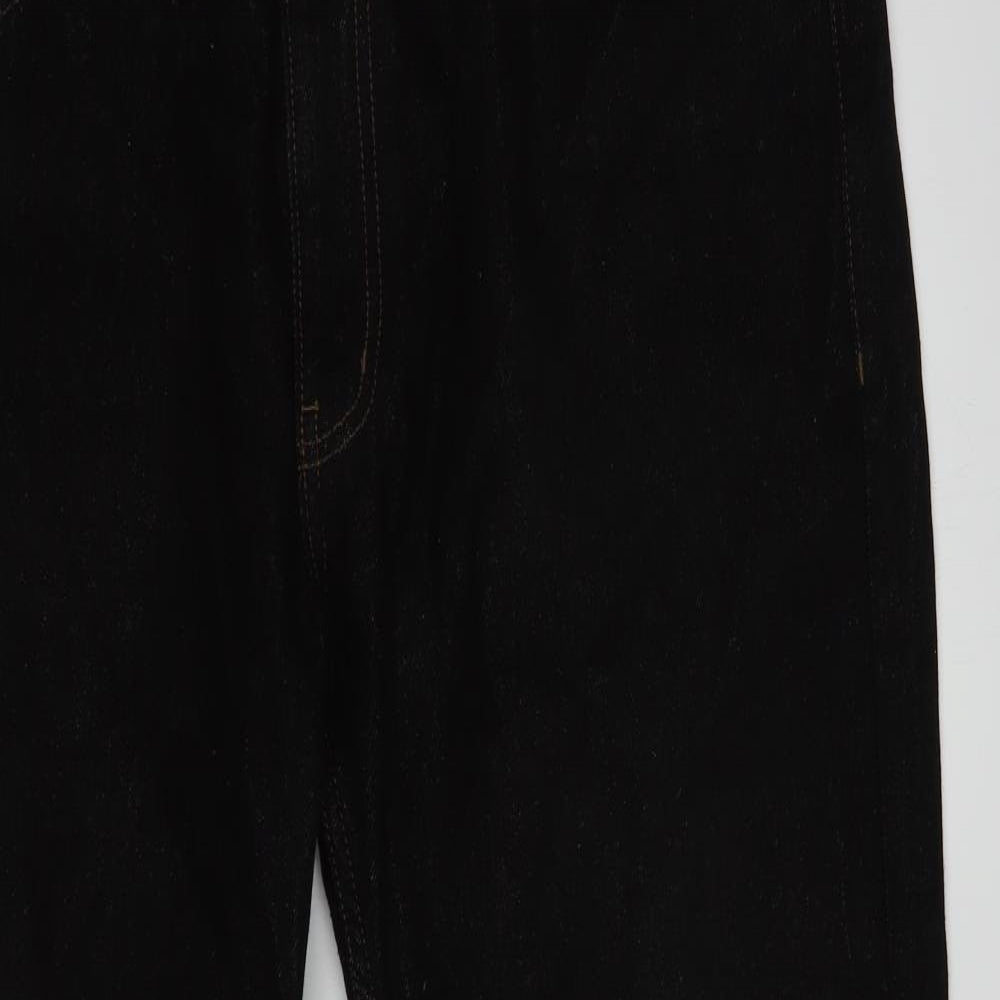 George Mens Black  Cotton Straight Jeans Size 38 in L30 in Regular Button