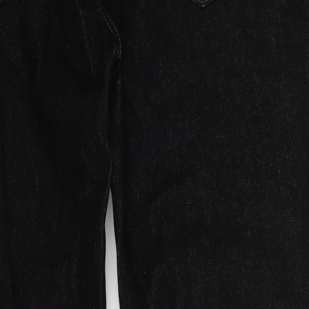 George Mens Black  Cotton Straight Jeans Size 38 in L30 in Regular Button