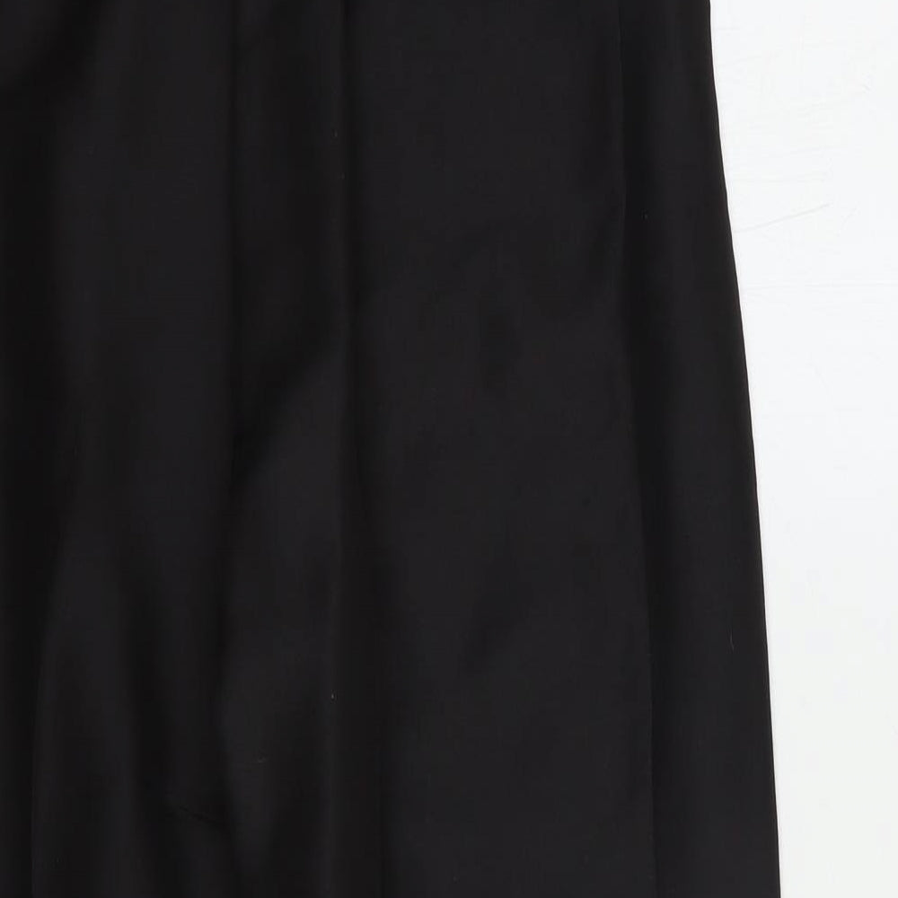 NEXT Womens Black  Silk Cropped Trousers Size 12 L24 in Regular Zip