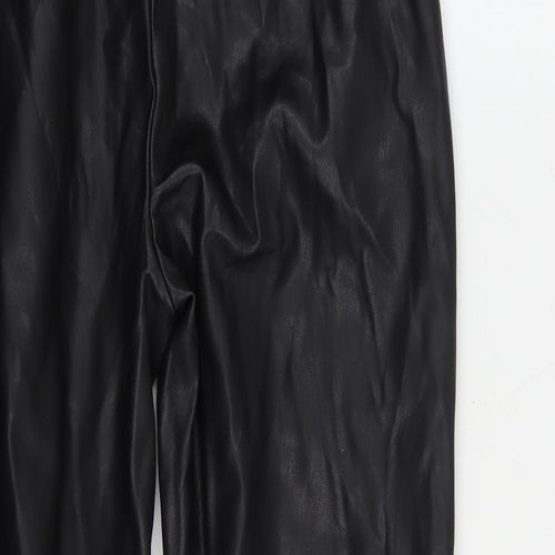 Eight Paris Womens Black  Polyurethane Trousers  Size S L25 in Regular Drawstring - Faux Leather