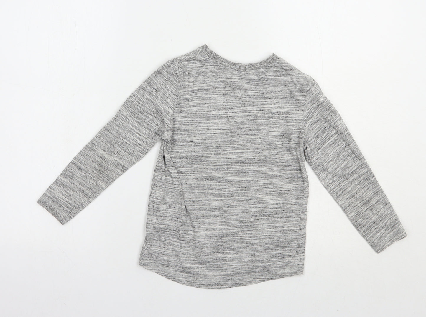 George Boys Grey  Cotton Pullover T-Shirt Size 4-5 Years Crew Neck Pullover - Dino