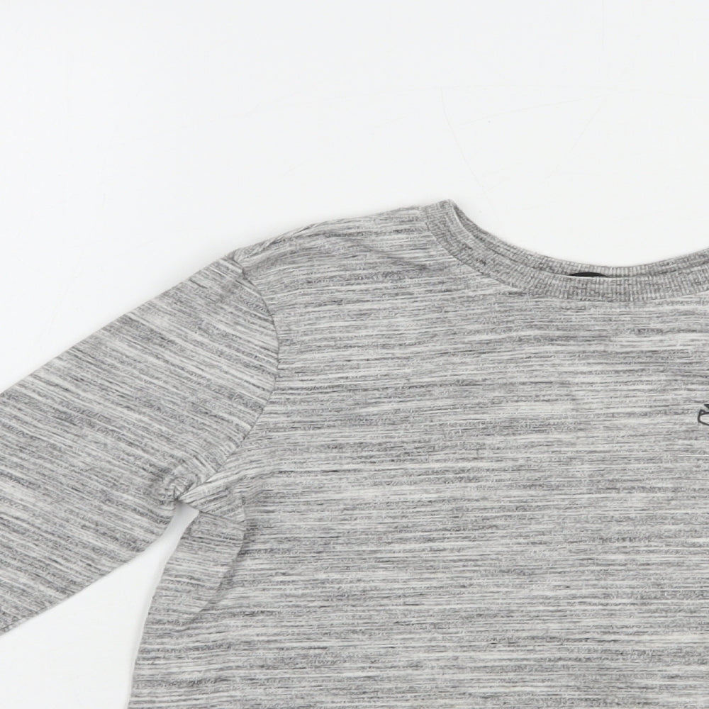 George Boys Grey  Cotton Pullover T-Shirt Size 4-5 Years Crew Neck Pullover - Dino