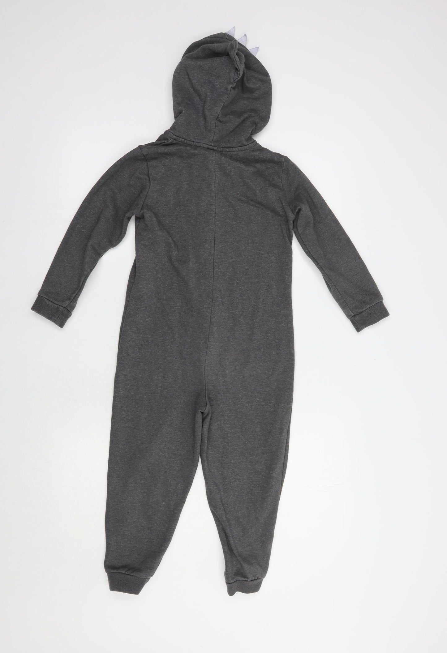 George Boys Grey  Cotton  Bodysuit Size 5-6 Years  Zip - Shark Onesie