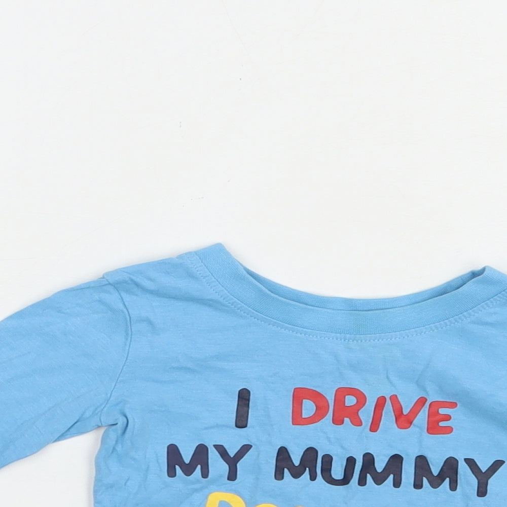 George Baby Blue  Cotton Pullover T-Shirt Size 3-6 Months Crew Neck Pullover - Round The Bend