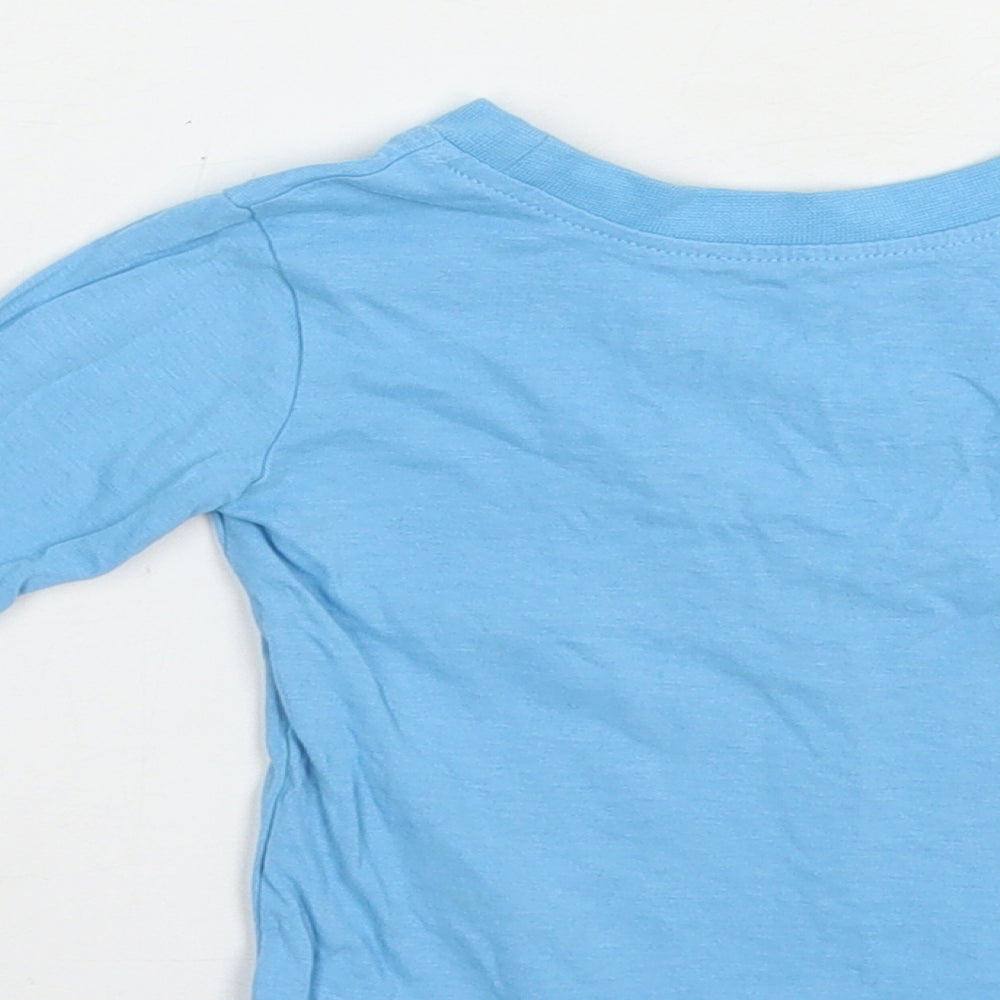 George Baby Blue  Cotton Pullover T-Shirt Size 3-6 Months Crew Neck Pullover - Round The Bend