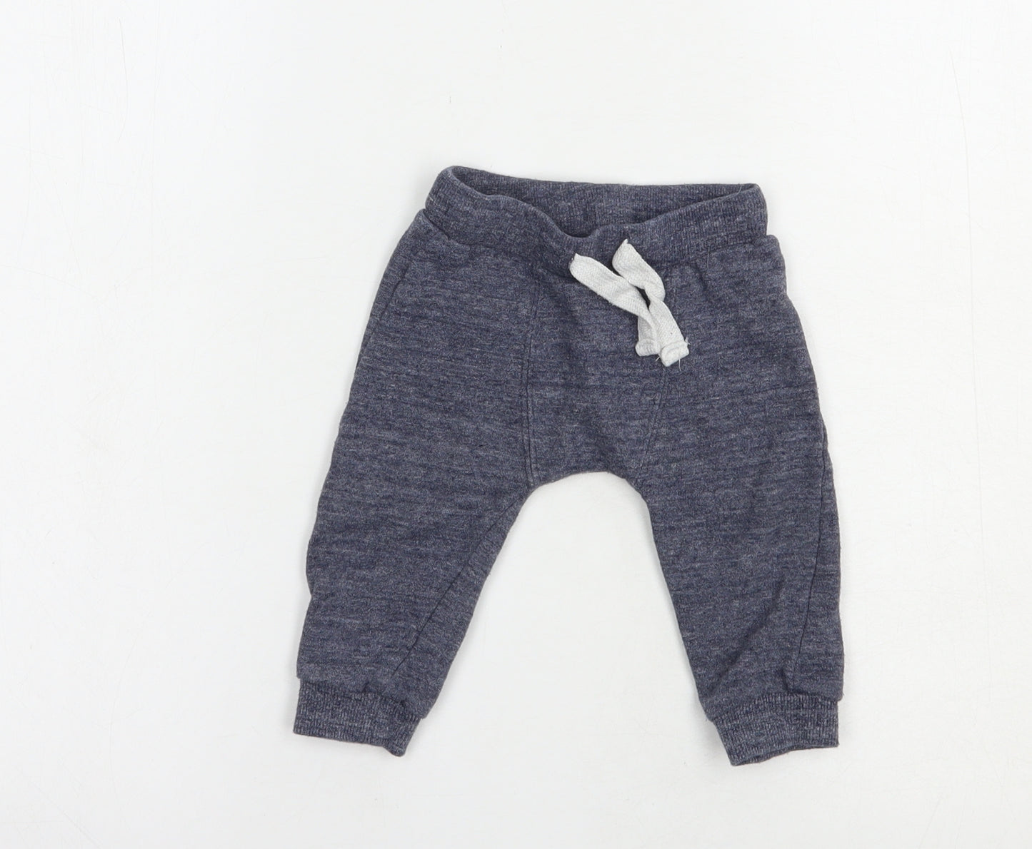 F&F Baby Blue  Cotton Jogger Trousers Size 6-9 Months  Drawstring