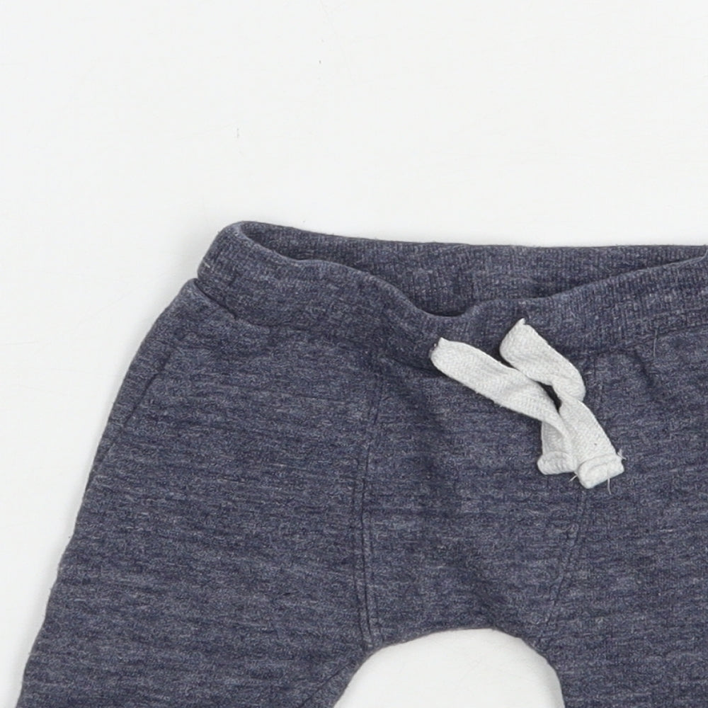 F&F Baby Blue  Cotton Jogger Trousers Size 6-9 Months  Drawstring