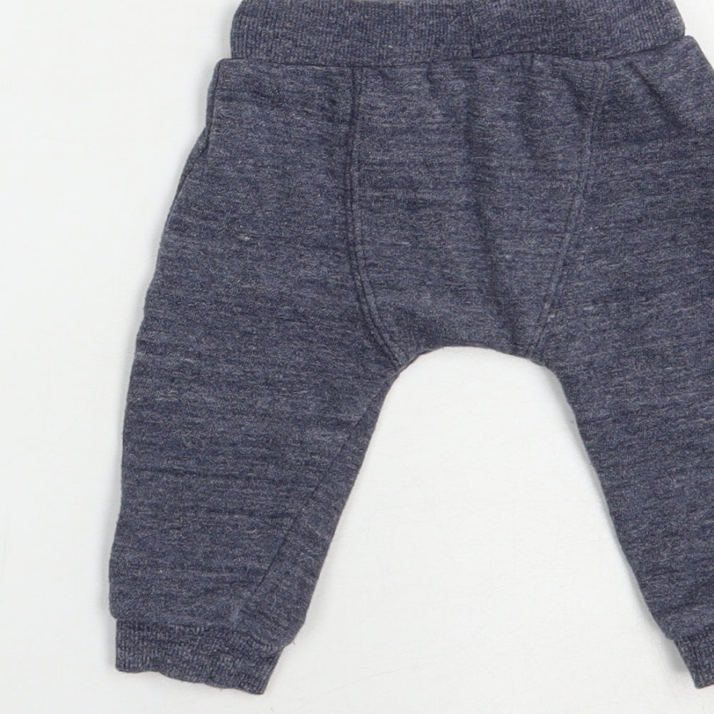 F&F Baby Blue  Cotton Jogger Trousers Size 6-9 Months  Drawstring