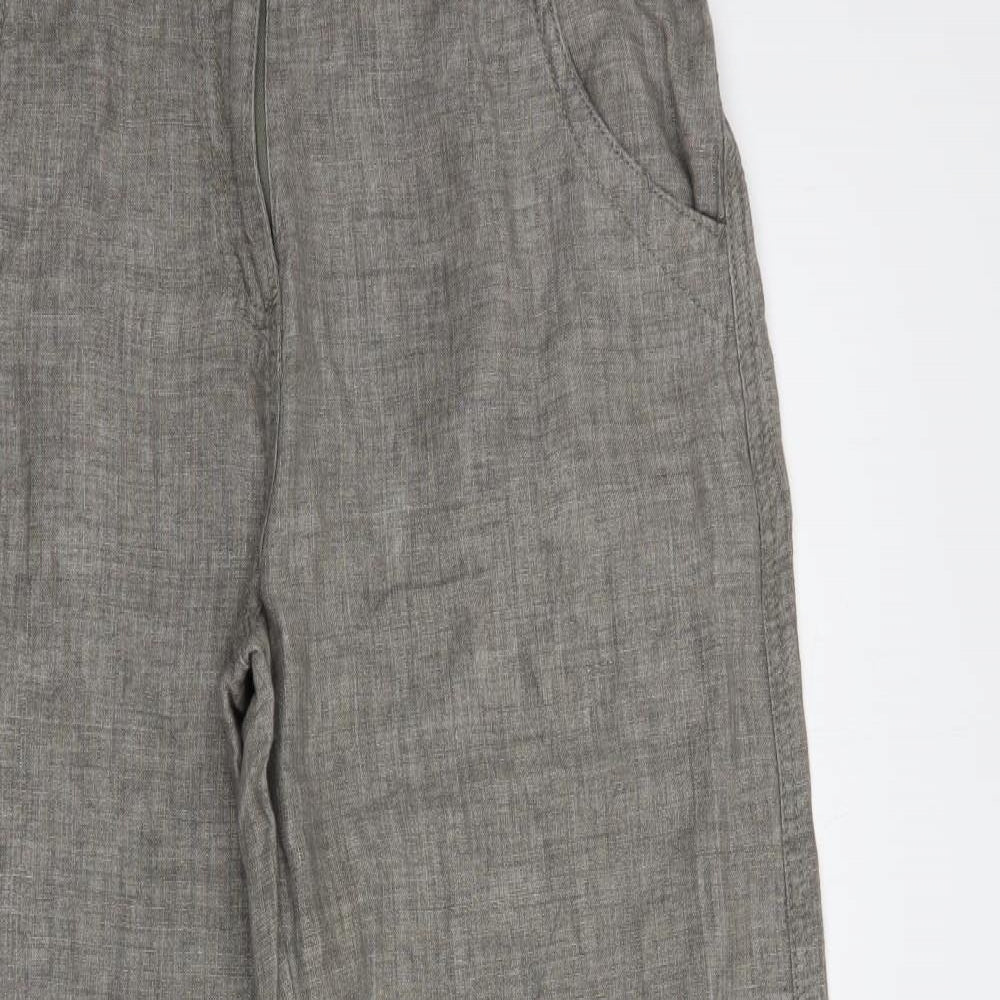 George Womens Grey  Linen Trousers  Size 14 L28 in Regular Button
