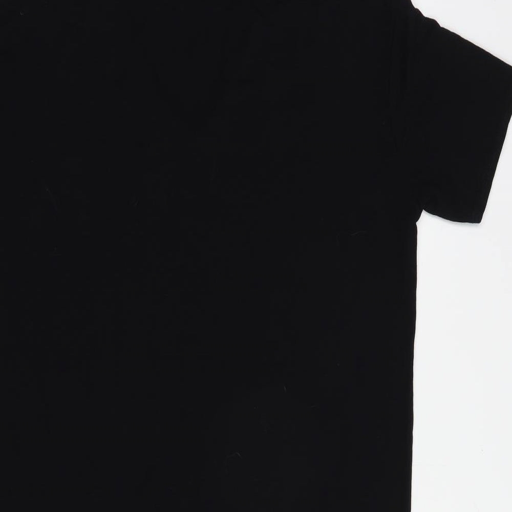 Missguided Womens Black  Viscose T-Shirt Dress  Size 8  V-Neck Pullover