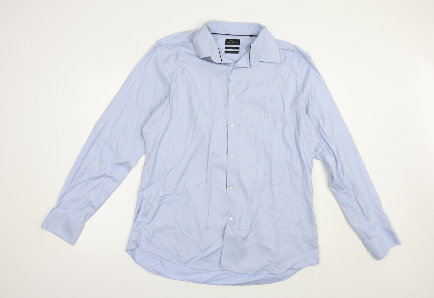 NEXT Mens Blue  Cotton  Dress Shirt Size 17.5 Collared Button