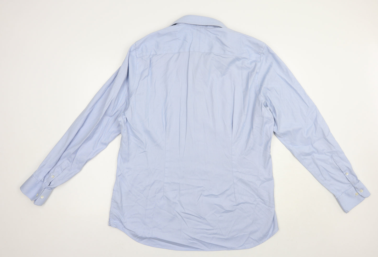 NEXT Mens Blue  Cotton  Dress Shirt Size 17.5 Collared Button