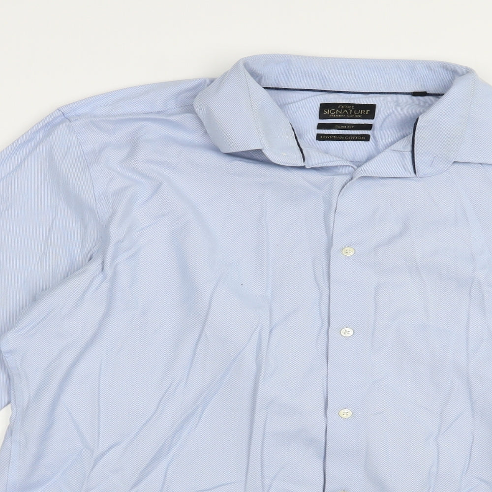 NEXT Mens Blue  Cotton  Dress Shirt Size 17.5 Collared Button